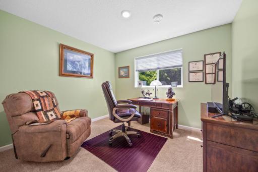 Lower level bedroom, currently used as an office.