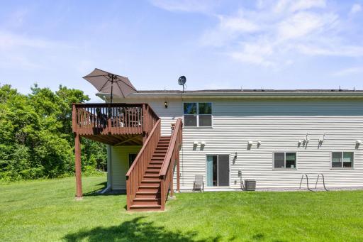 Private backyard overlooks the city disc golf course.
