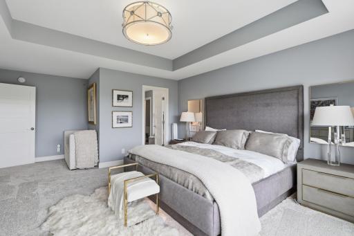 Large primary suite with new carpeting