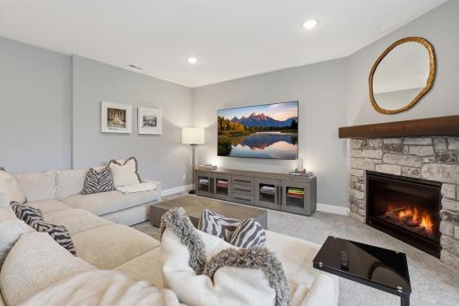 Large lower level entertainment space