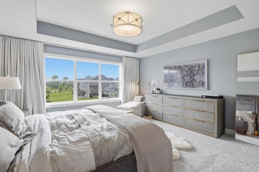 Primary suite on upper level