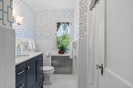 Full-sized bathroom is dedicated for the third bedroom