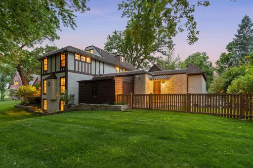 The three-story 2008 addition blends in with the original part of the home