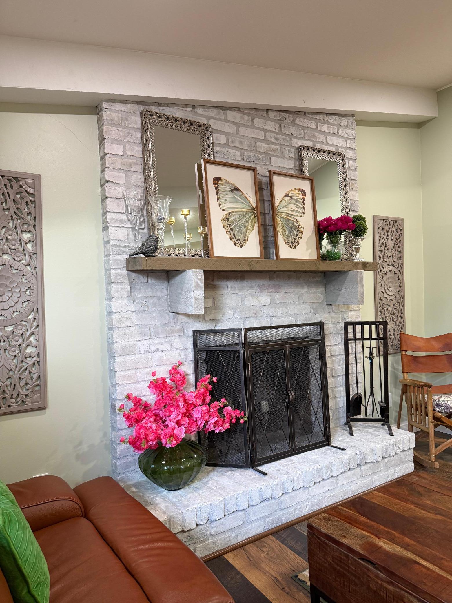Gorgeous wood burning fireplace. Currently not in use.