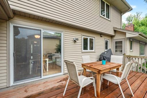 Walkout from informal dining to private deck.