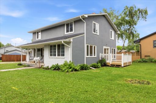 The in-ground sprinkler system helps keep the lawn looking its best all season long
