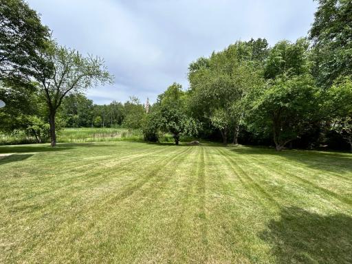 The back yard has plenty of room for entertaining.