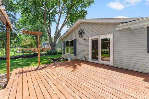 Outdoor deck offers a great space to unwind or host guests