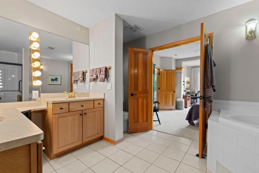 French door separating Primary Bathroom Suite