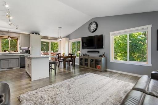 With no kitchen separating wall like many splits, the space has a much more open feel, and really makes the whole upper level feel bigger.