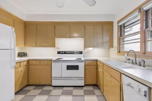 Classic 1955 kitchen intact! Not a little galley kitchen here!