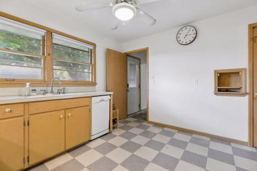 Big double windows over sink for loads of natural light!