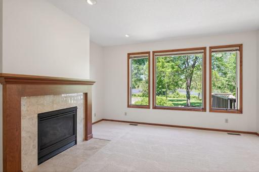 living room facing the lake