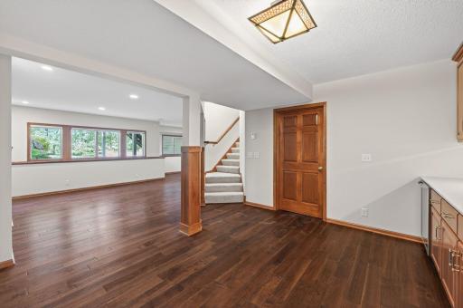 lower level with windows facing the lake