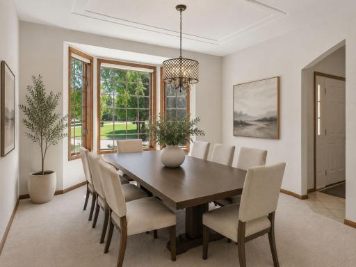 virtually staged dining room