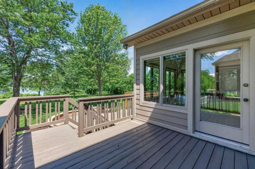 newly painted deck facing the lake