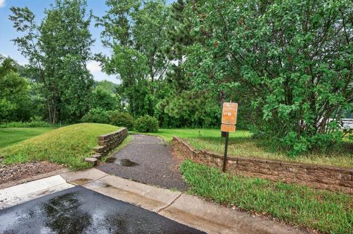 The entrance to the trail is just at the end of the cul-de-sac