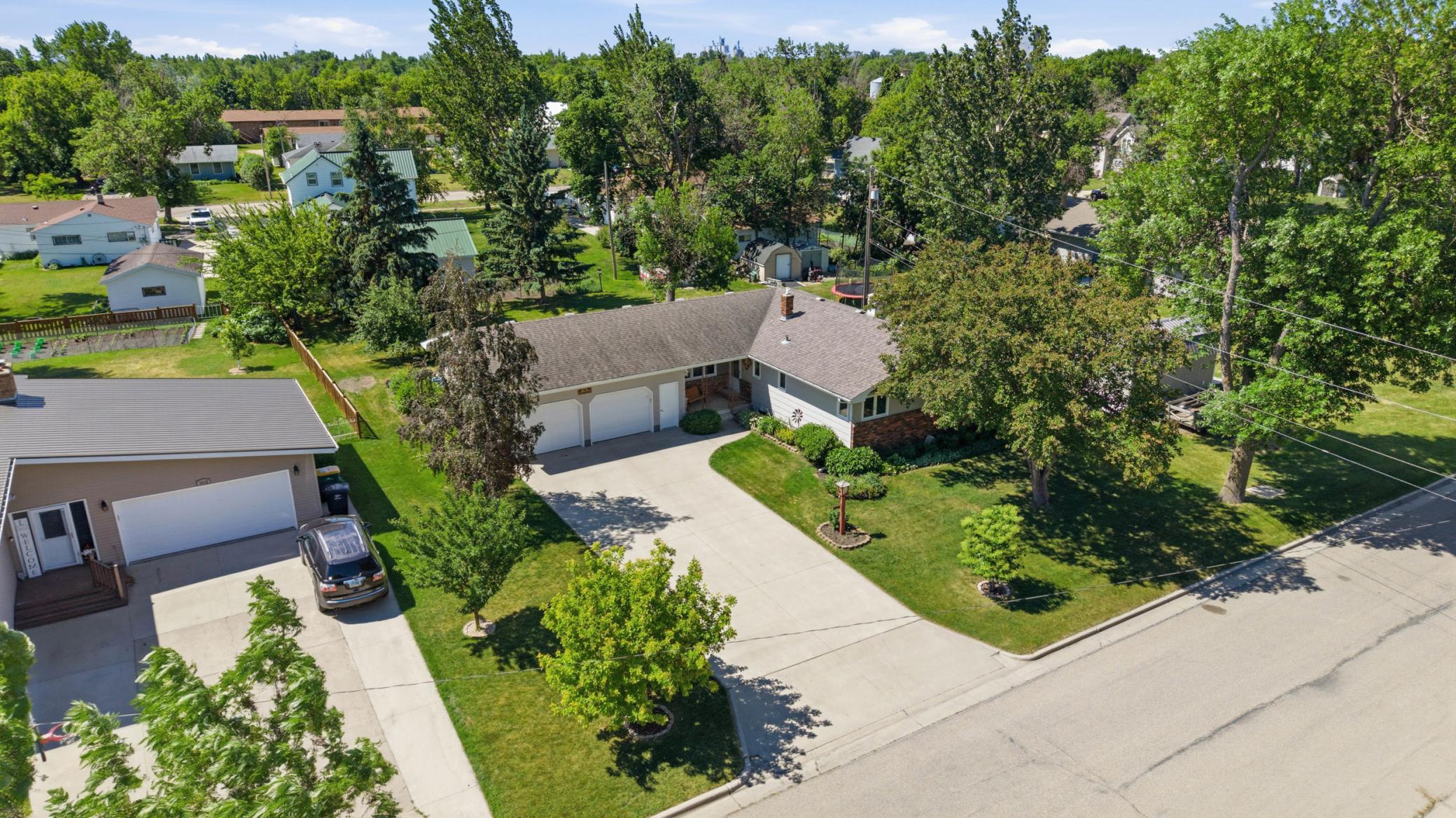 front aerial view