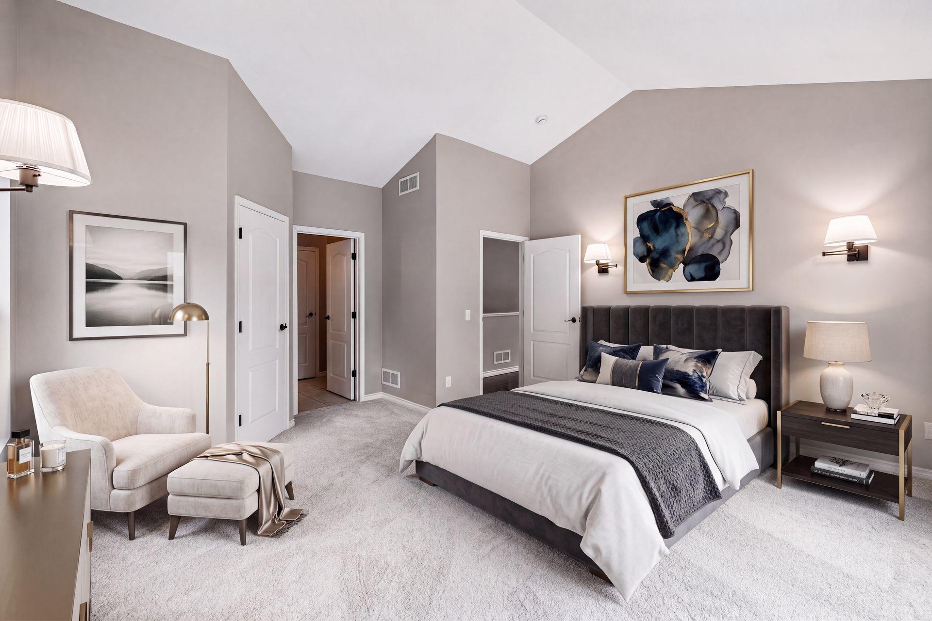 Primary Bedroom - Staged