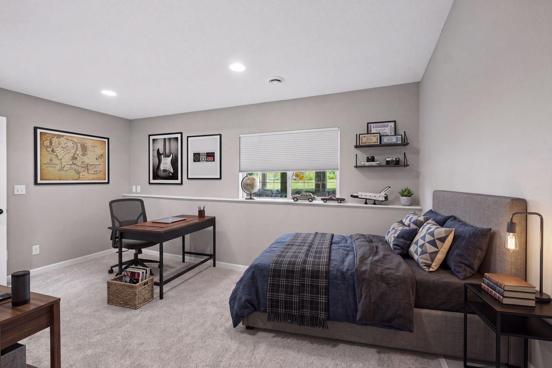 Lower Level 5th Bedroom Staged