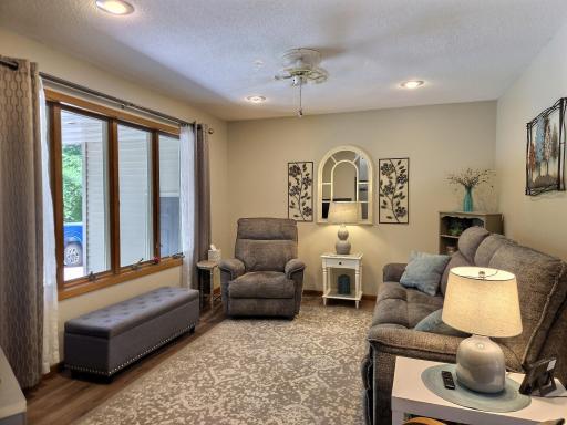 Living room offers a great space to relax or chat with friends.