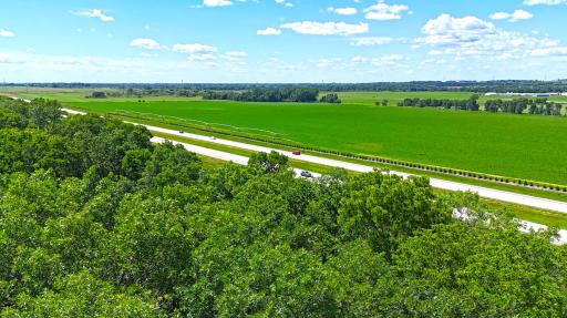 Aerial looking NW showing the Highway 23 bypass