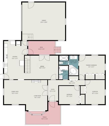 Main Level Floor Plan: 1,742 Sq Ft of Finished Space