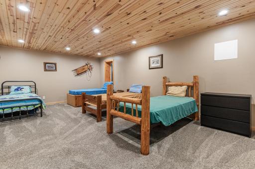 Lower level bedroom. How many frinds can stay the night??