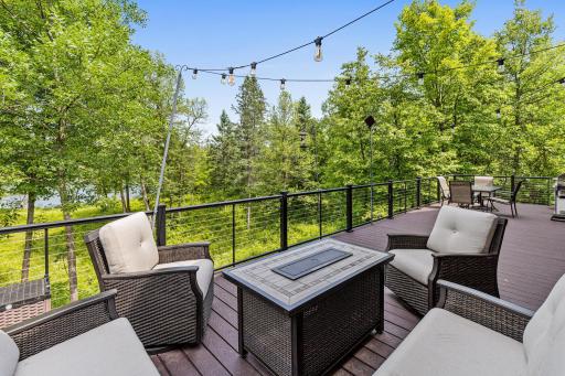 Cozy up to the included patio furniture.