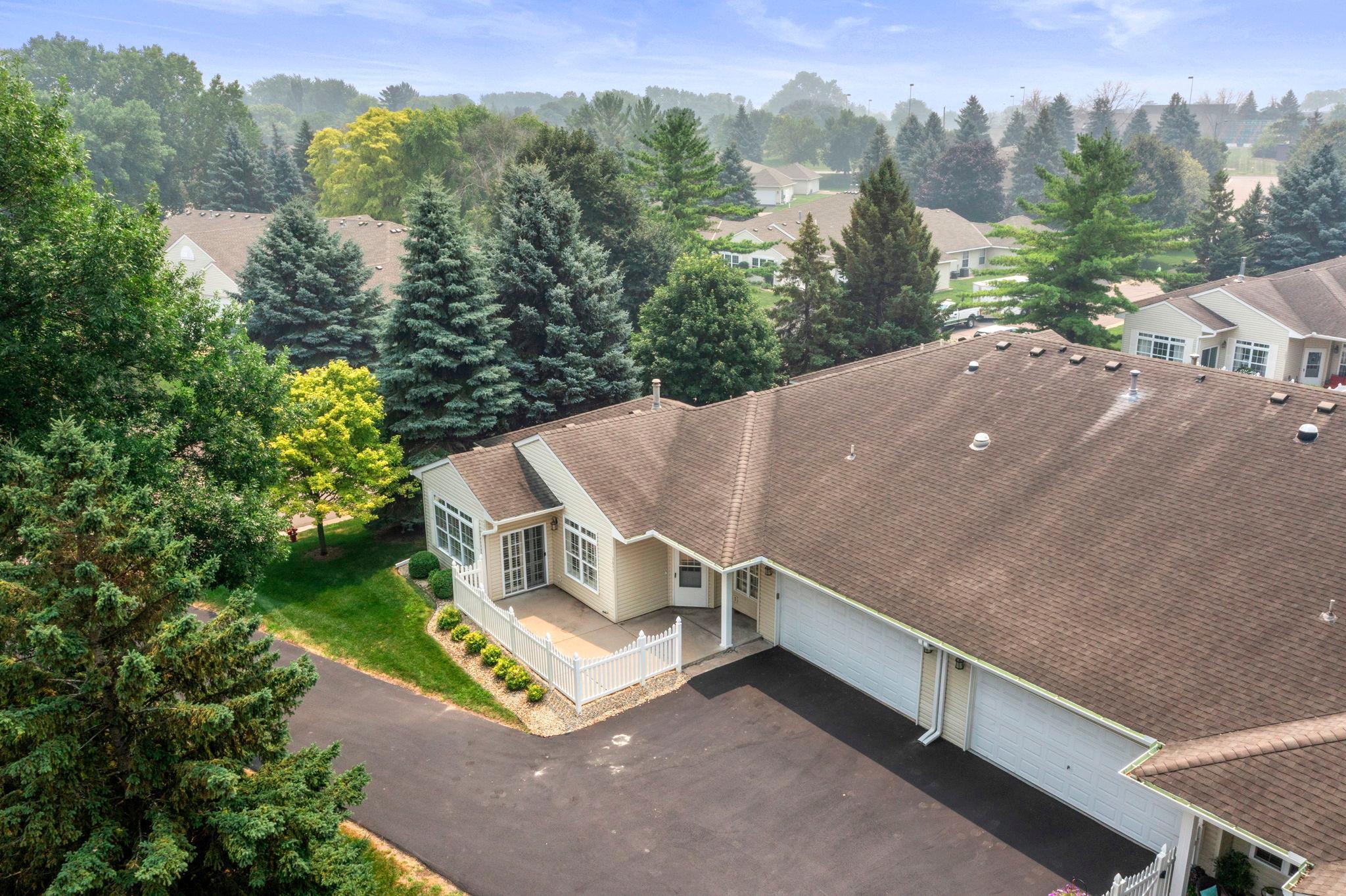 One-level living nestled in a private setting.