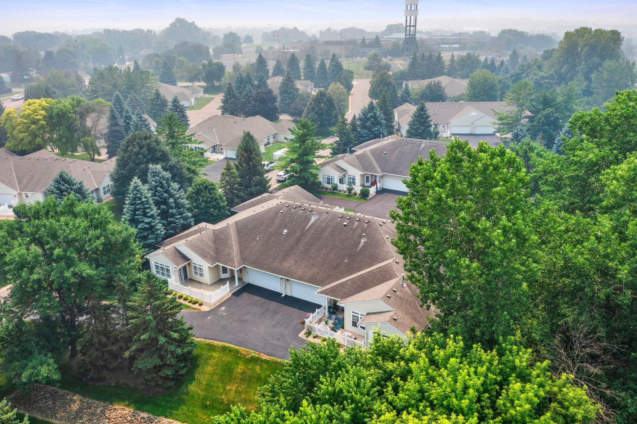 One-level living nestled in a private setting.