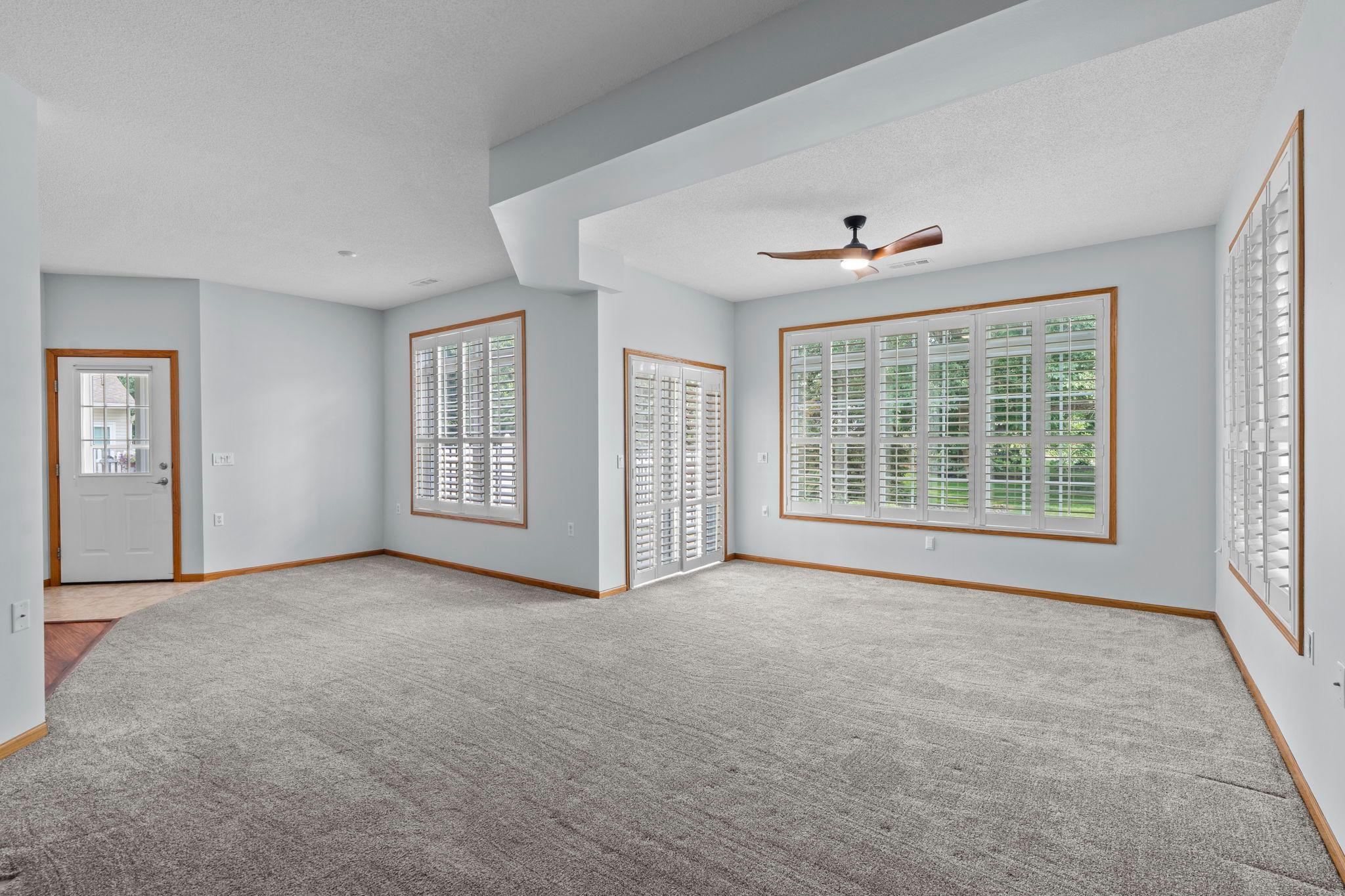 Spacious, one-level living! Walkout to private patio space.
