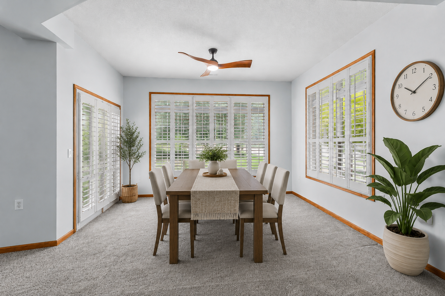 Fabulous flex space works great for dining, sitting area or more. Surrounded by large windows, wood blinds great a sun-filled space. (Virtual staging has been used to help highlight this home's features)
