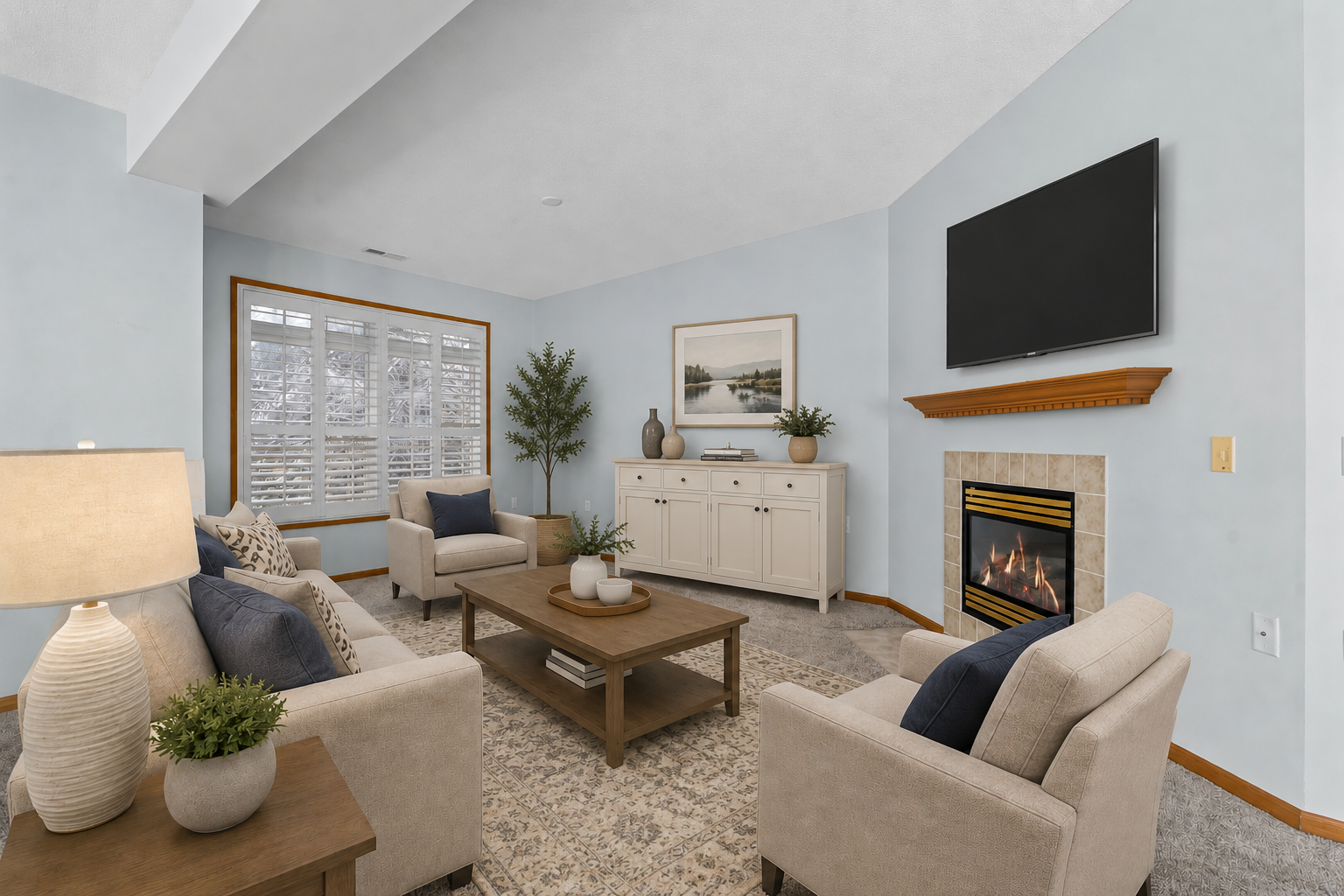 Cozy living room space with gas fireplace! (Virtual staging has been used to help highlight this home's features)