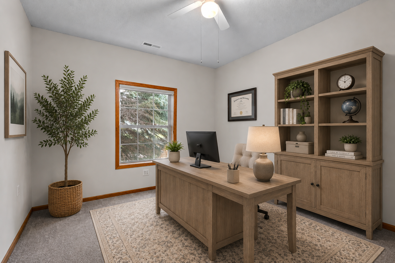 2nd Bedroom - or great office space. All on the main level! (Virtually staged to highlight the homes features).
