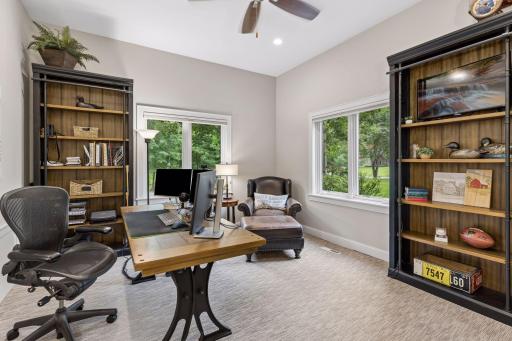 The third bedroom offers views of the premium corner homesite surrounded by mature trees and green space. It also features a large closet and 10 foot ceilings.