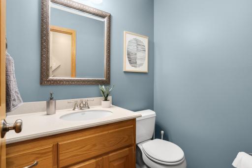 Convenient main-level powder room for guests.