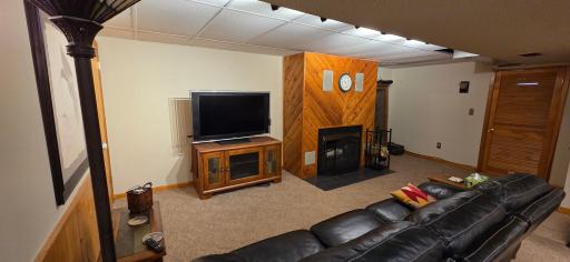 Family room with fireplace