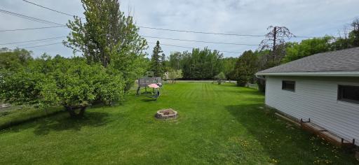 Back yard with firepit