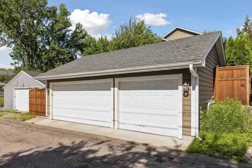 Spacious three-car garage provides plenty of room for parking and storage.