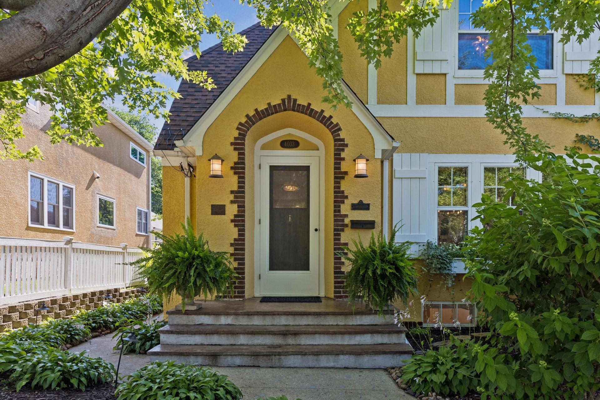 Gorgeous entry with original refinished front door and original hardware.