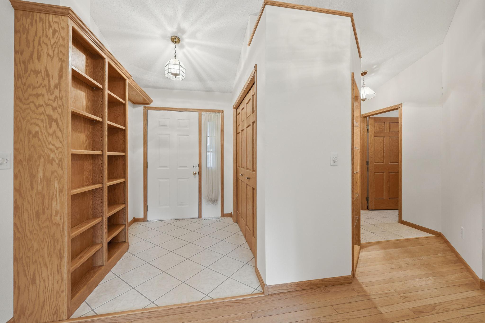 Front entry & hall to laundry & garage entry