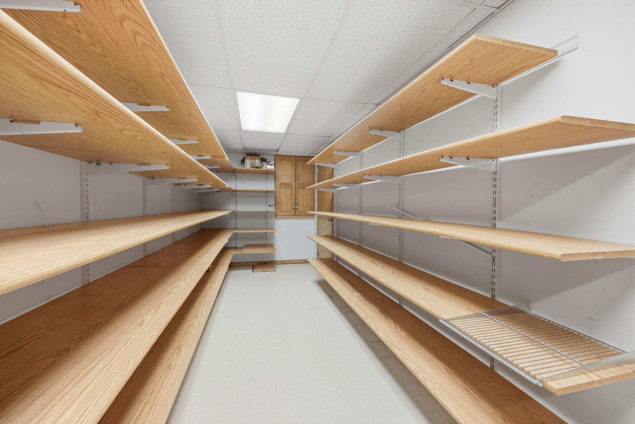 Lower level storage room