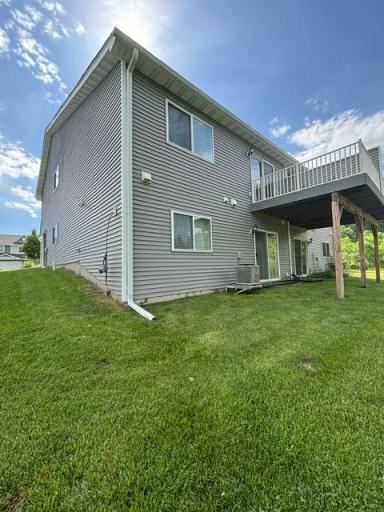 The backyard is flat with great usable space.
