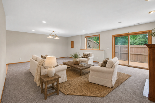 Family Room Staged Virtually