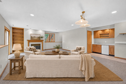 Family Room Staged Virtually