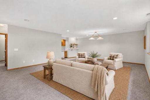 Family Room Staged Virtually