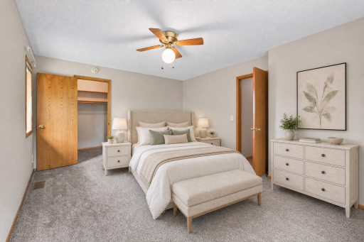 Primary Bedroom Staged Virtually