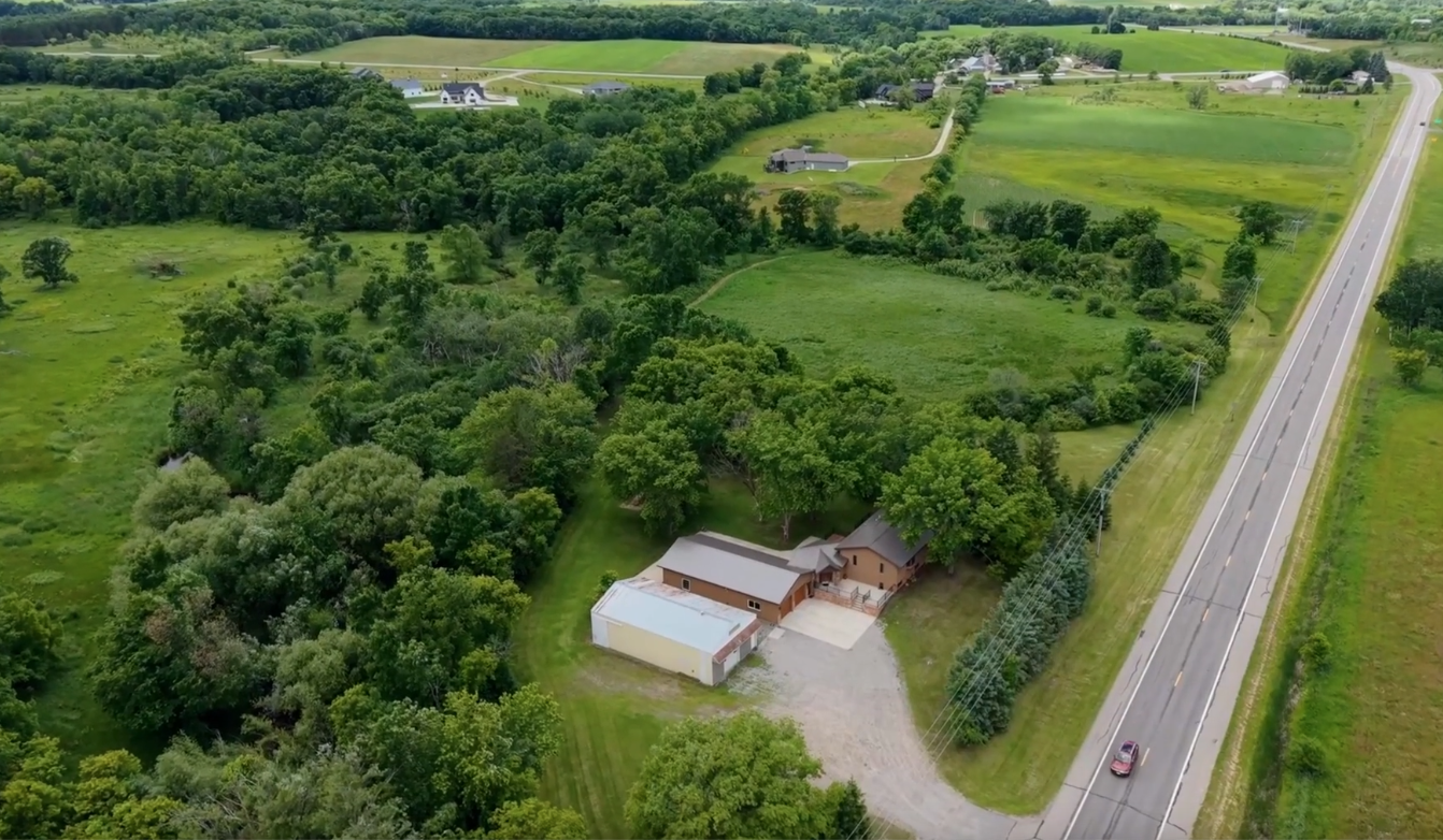 Overhead view of the house
