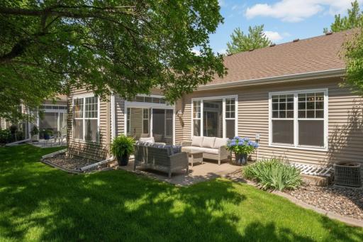 The backyard semi-private patio is a perfect place to host friends or just simply read a book in the sunshine. WELCOME HOME!
